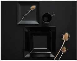 Quadro Tallerken Flad 26x26 cm Sort