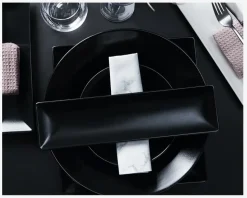 Quadro Tallerken Rektangulær 30x8 cm Sort