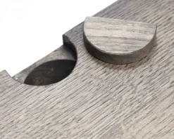 Reolopstilling med døre og skuffer røget eg