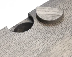 Reolopstilling med døre og skuffer røget eg