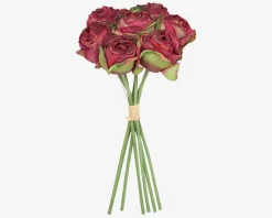 Rosen Bundt Mørk Rød H.28cm