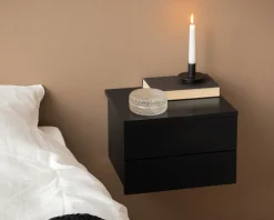 Sengebord Avignon med 2 skuffer Sort