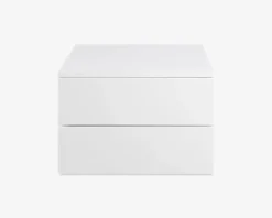 Sengebord Avignon med 2 skuffer hvid