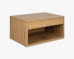 Sengebord Cholet med 1 skuffe vild eg kunstfiner