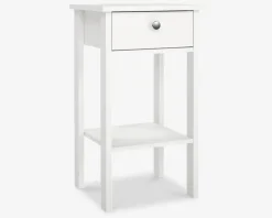 Sengebord Madrid hvid med 1 skuffe