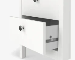 Sengebord Madrid hvid med 2 skuffer