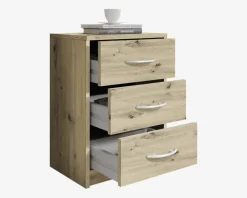 Sengebord Pepe 3 skuffer i eg