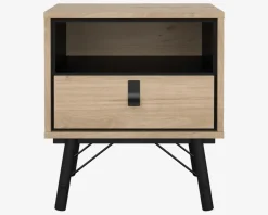 Sengebord Ry m. 1 skuffe og 1 hylde eg