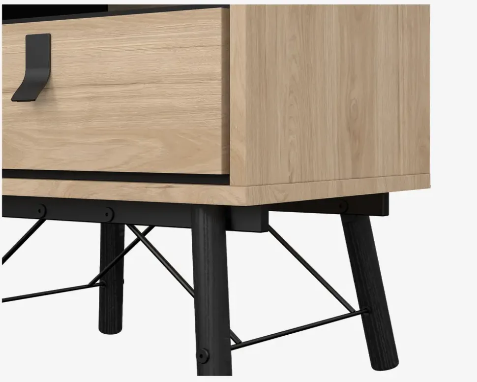 Sengebord Ry m. 1 skuffe og 1 hylde eg