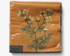Servietter gul blomster 33x33 cm