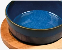 Skål med coaster blå H.4 x Ø.8,5 cm