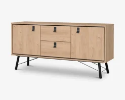 Skænk Ry B. 150 cm sort/eg