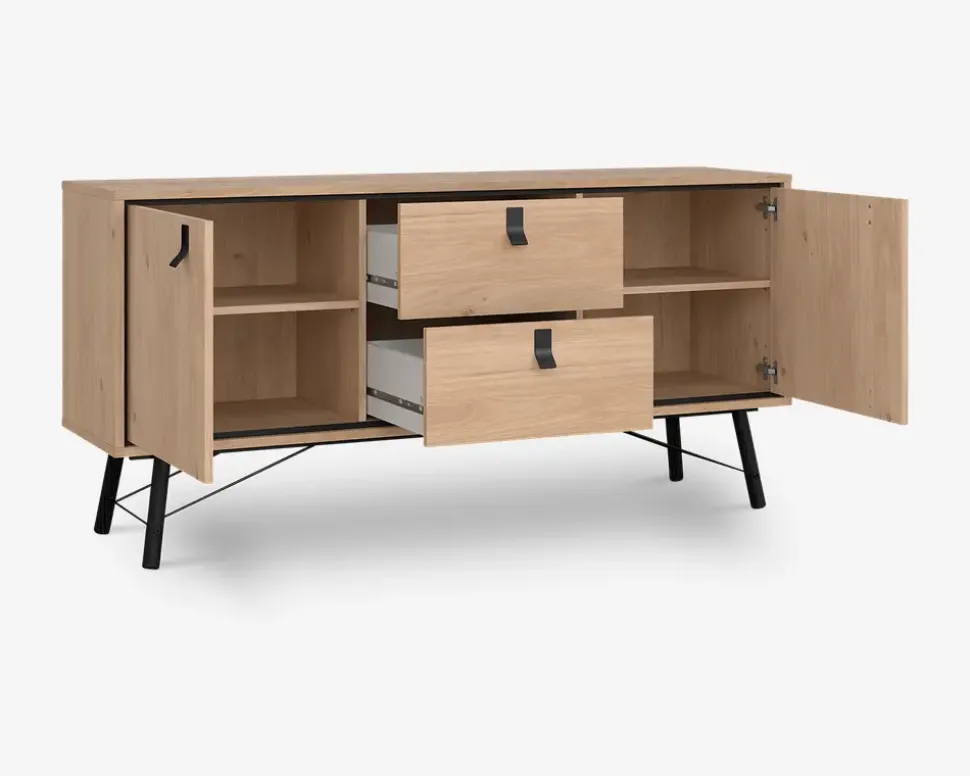 Skænk Ry B. 150 cm sort/eg