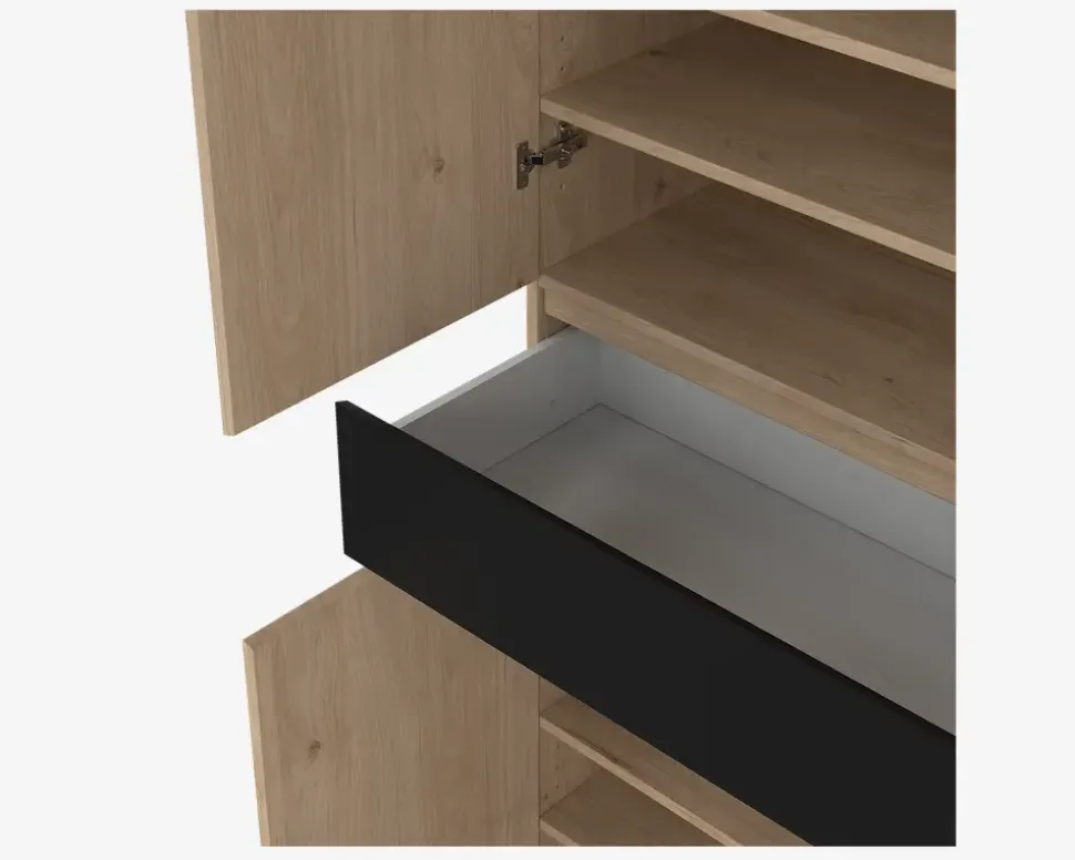 Skoskab Naia eg/sort H. 191,7 cm