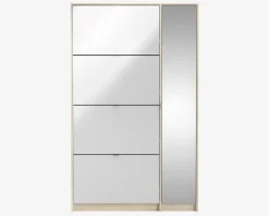 Skoskab Shoes m. 4 låger og spejldør