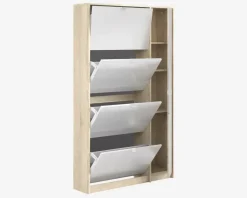 Skoskab Shoes m. 4 låger og spejldør