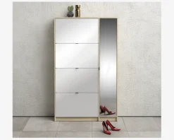 Skoskab Shoes m. 4 låger og spejldør