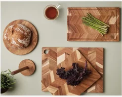 Skærebræt Sildeben Acacie Træ Ø.28cm