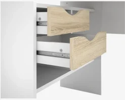 Skrivebord Hjørne Hvid/Eg