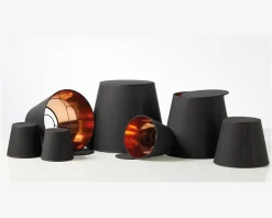 Skærm Isabella Domus sort/kobber H.28 cm