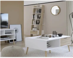 Skråreol Delta Hvid/Eg