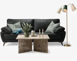 Sofa 3 Pers. Sort Kunstlæder/PU