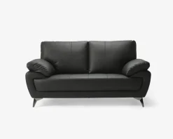 Sofa 2 Pers. Sort kunstlæder/PU