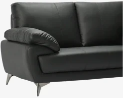 Sofa 2 Pers. Sort kunstlæder/PU