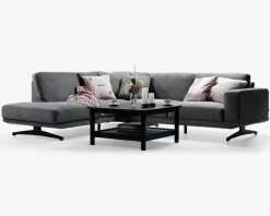 Sofa m. åben afslutning grå venstrevendt