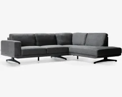 Sofa m. åben afslutning grå højrevendt