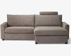 Sofa m/Chaiselong Grå/Beige Møbelstof