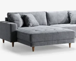 Sofa med XL chaiselong grå