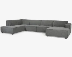 Sofa U-shape Venstrevendt Grå
