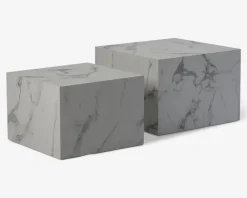 Sofabord Dice Hvid Marmorlook