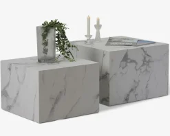 Sofabord Dice Hvid Marmorlook
