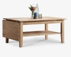 Sofabord olieret eg med klap og hylde