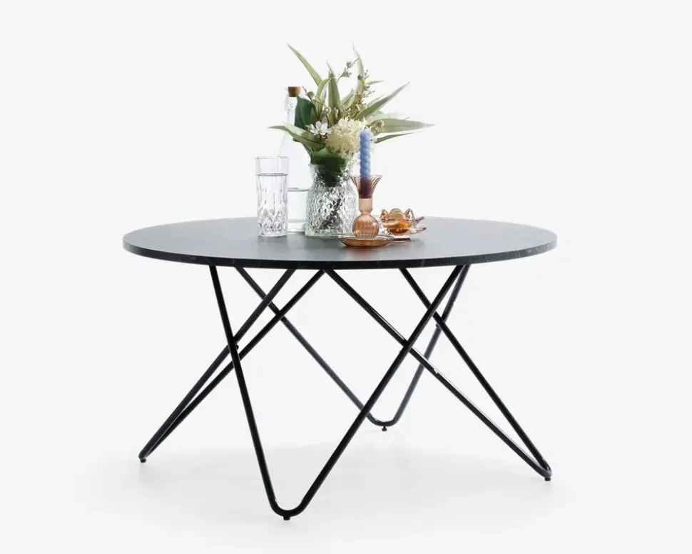 Sofabord Sort Marmorlook