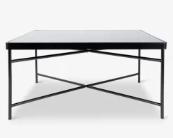 Sofabord sort/glas 80x80 cm