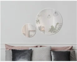 Spejl Cirkel Hvid Ø80 cm