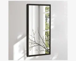 Spejl Gallery sort træ 40x80 cm