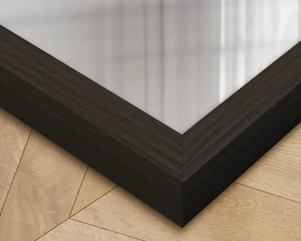 Spejl Gallery sort træ 40x80 cm