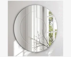 Spejl indgravering I Ø.80 cm