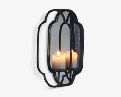 Spejl m/lysestage metal H.40 cm