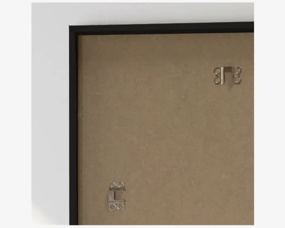 Spejl slim sort træ 40x80 cm