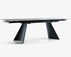 Spisebord i glas/keramik med udtræk