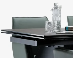 Spisebord i glas/keramik med udtræk