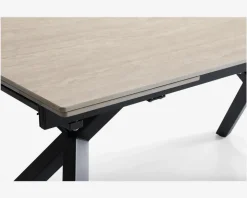 Spisebord i travertin farvet keramik