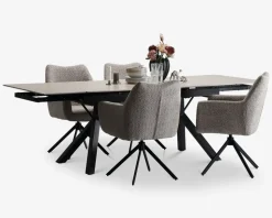 Spisebord i travertin farvet keramik