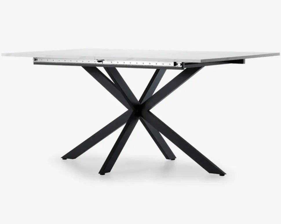 Spisebord Inkl. 1 tillægsplade hvid/sort