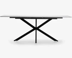 Spisebord Inkl. 1 tillægsplade hvid/sort